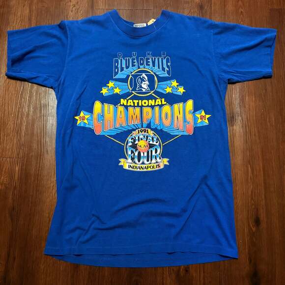 Vintage 1991 Duke Blue Devils National Champions T-Shirt - Picture 1 of 5